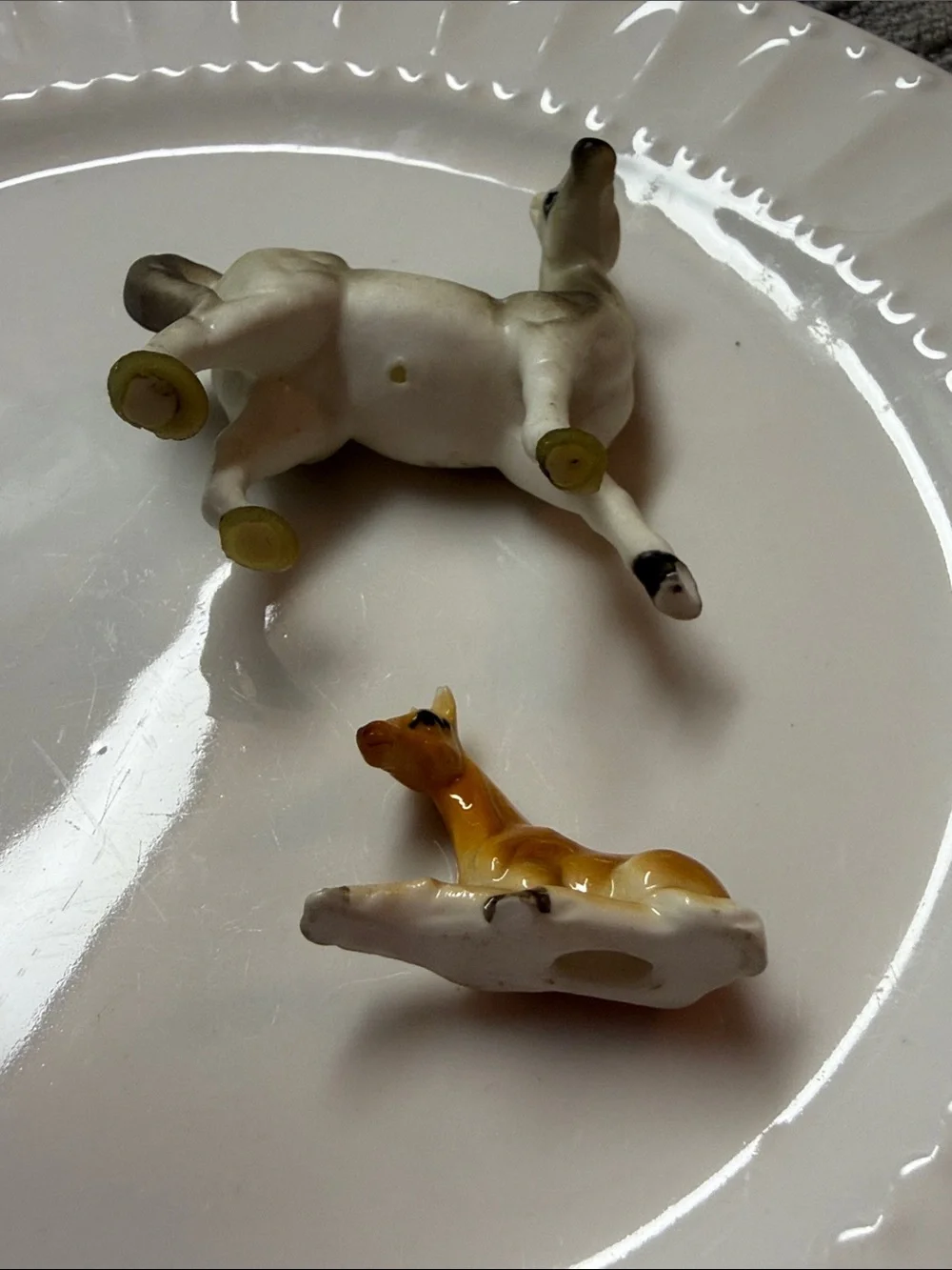 Vintage miniature ceramic horse figurines